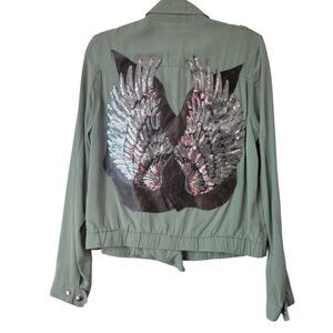 BlankNYC Sequin Angel Wings Jacket M